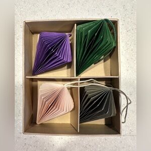 Christmas Tree paper Design Ornaments. 4 Ornaments - Mid-Century Modern Look